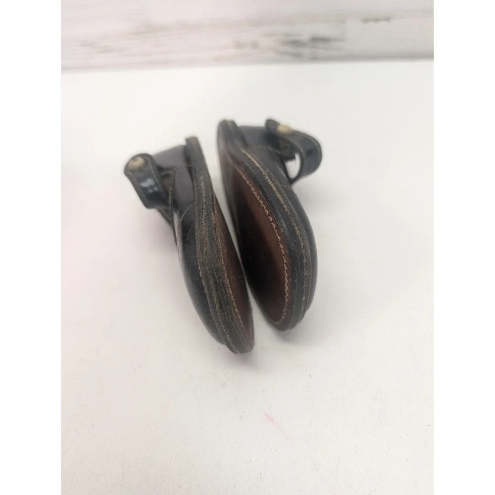 Vintage Black Leather Toddler Mary Jane Shoes Ankle Strap Kids Dress Shoes‎